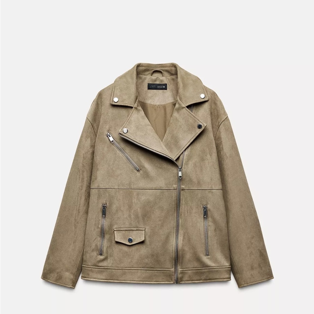 Zara Camel Faux Suede Jacket